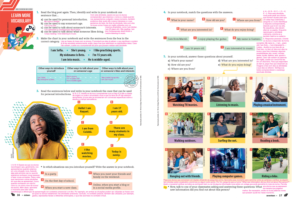 Respostas do livro: Diálogo Língua Inglesa - Atividades 2022 / 2023