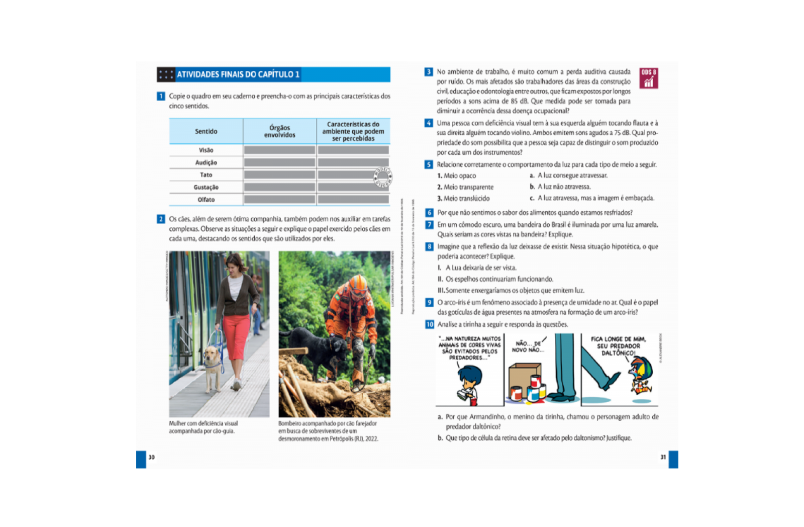 Atividades Finais do Capítulo. Questões diversificadas sobre os temas estudados ao longo de cada capítulo para ampliar a aprendizagem
