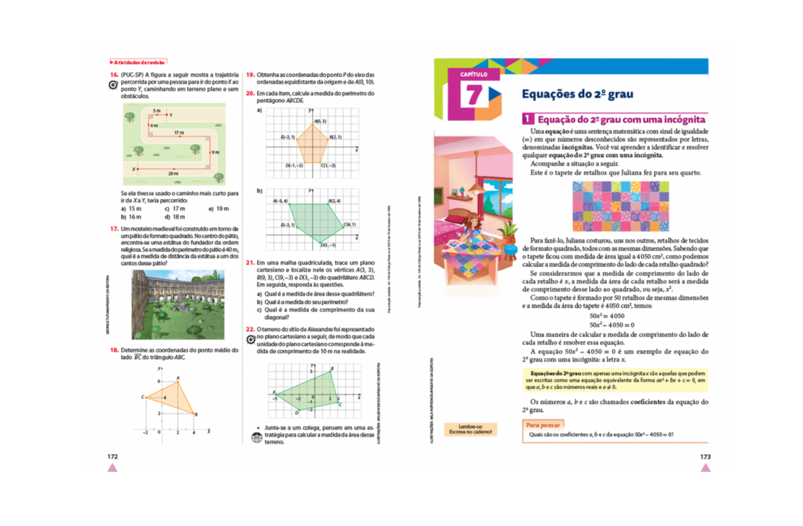 Equações do 2º grau Capítulo com teoria completa, acessível e muitas atividades.