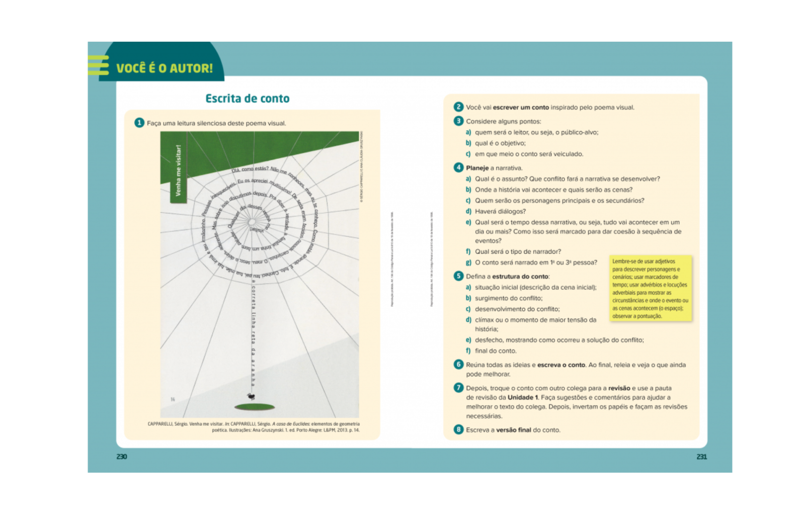 Valorização da leitura literária e do processo autoral Ocorre de forma diferenciada em diferentes seções, como “Clube do livro”, “Você, booktuber”, “A voz do autor” e “Você é o autor”.