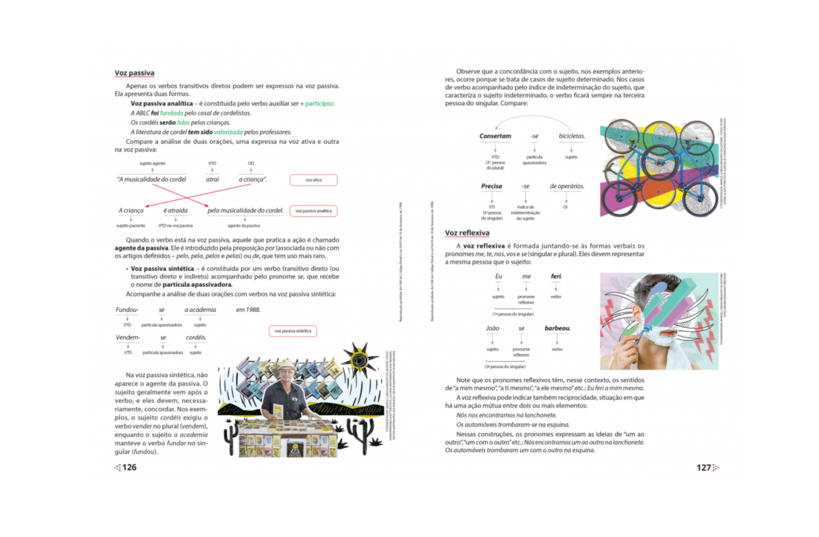 "Na Prática
Apresenta, no ""momento de produzir"", quadros que ajudam a guiar o estudante em atividades práticas."