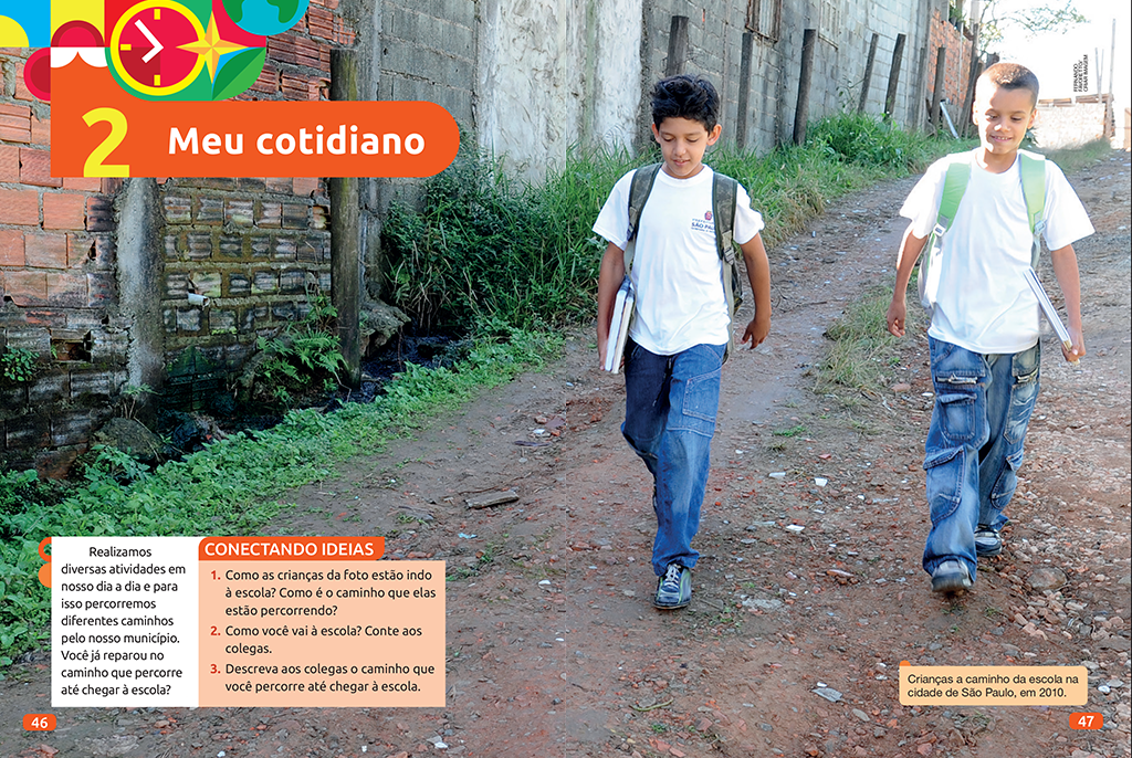 A seção explora os Temas contemporâneos transversais com base em situações do cotidiano, propondo questões que exploram a problemática levantada.