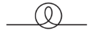 Símbolo. Uma linha horizontal fazendo uma volta para cima no centro, semelhante à letra éle cursiva. Em torno dessa volta, um círculo.