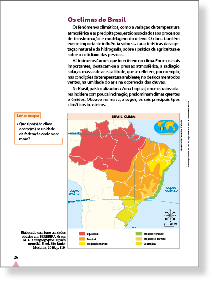 Página de livro. Destaque para os boxes Ler o mapa, ler a fotografia, Ler o infográfico, Ler o texto.