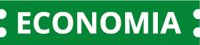 Ícone. Ícone indicativo do tema contemporâneo transversal ‘Economia’, composto de uma tarja retangular de fundo verde escuro, dentada nas laterais direita e esquerda, com a inscrição ‘Economia’ grafada em letras maiúsculas brancas.