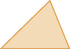 Figura geométrica. Triângulo isósceles laranja.