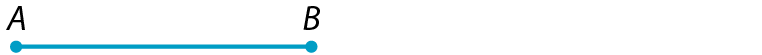 Figura geométrica. Segmento de reta que tem como extremidades um ponto A à esquerda e um ponto B à direita.