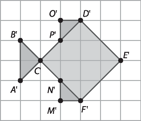 Figura geométrica. Mesma figura da atividade 4, agora reduzida sendo que a medida do comprimento de cada lado é metade da medida da figura original.