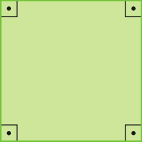 Figura geométrica. Quadrilátero com lados de mesma medida de comprimento e os 4 ângulos internos retos.