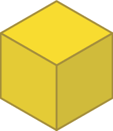 Figura geométrica. 1 cubinho amarelo.