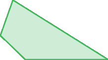 Figura geométrica. Quadrilátero verde sem lados paralelos.