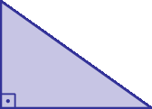 Figura geométrica. Triângulo retângulo roxo.