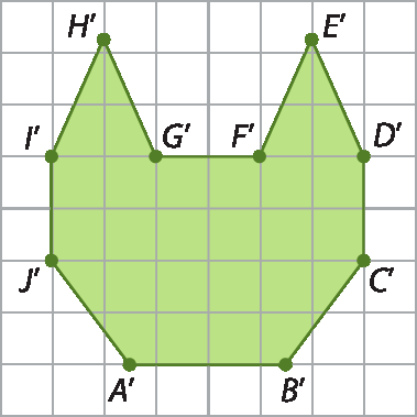 Figura geométrica. Mesma figura anterior com a metade do comprimento em cada medida da figura original.