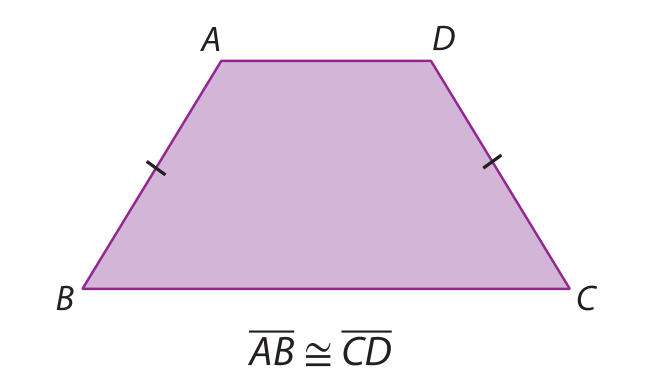 Ilustração. Quadrilátero ABCD com AD paralelo a BC e AB congruente a CD.