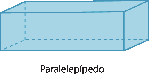 Figura geométrica. 
Um paralelepípedo azul. A base é maior que sua altura.