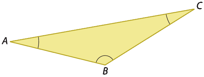 Figura geométrica. Triângulo obtusângulo ABC.