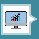 Ícone Informática e Matemática. Monitor com um gráfico.