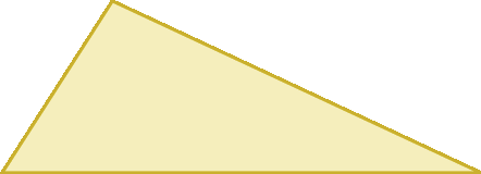Figura geométrica. Triângulo com três lados de medidas diferentes e um ângulo obtuso.