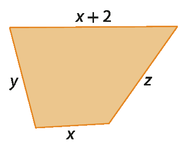 Figura geométrica: quadrilátero cujos lados medem Z, X, Y e X mais 2.