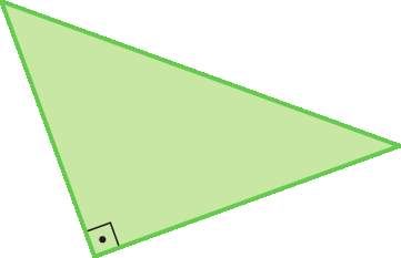 Figura geométrica. Triângulo um ângulo dos ângulos internos reto.