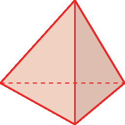 Figura geométrica. Sólido geométrico com 4 faces triangulares iguais.