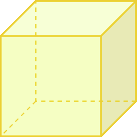 Figura geométrica. Sólido geométrico com 6 faces quadradas.