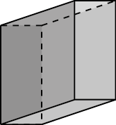 Figura geométrica. Bloco retangular cinza.