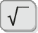 Ilustração. Tecla cinza de uma calculadora com símbolo de raiz quadrada.