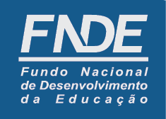 Imagem: Logotipo héfi-hêni-dê-eh. Na parte superior, a sigla héfi-hêni-dê-eh. Em seguida, um traço e o nome: Fundo Nacional de Desenvolvimento da Educação. Fim da imagem.