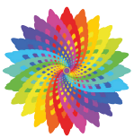 Imagem: Ilustração. Uma figura circular fractal colorida. Fim da imagem.