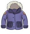 Imagem: Um casaco de frio de cor azul, quente. Fim da imagem.