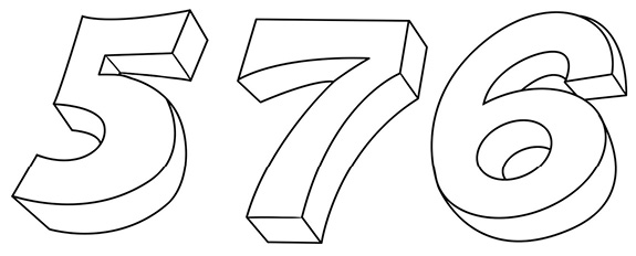 Imagem: À direita, números em preto e branco : 5, 7, 6. Fim da imagem.