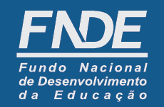 Imagem: Logotipo héfi-hêni-dê-eh. Na parte superior, a sigla héfi-hêni-dê-eh. Em seguida, um traço e o nome: Fundo Nacional de Desenvolvimento da Educação. Fim da imagem.