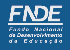 Imagem: Logotipo héfi-hêni-dê-eh. Na parte superior, a sigla héfi-hêni-dê-eh. Em seguida, um traço e o nome: Fundo Nacional de Desenvolvimento da Educação. Fim da imagem.