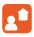 Imagem: Ícone: Atividade para casa, composto pela ilustração da silhueta de uma pessoa e uma casa dentro de um quadrado laranja. Fim da imagem.