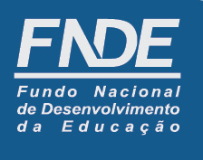 Imagem: Logotipo héfi-hêni-dê-eh. Na parte superior, a sigla héfi-hêni-dê-eh. Em seguida, um traço e o nome: Fundo Nacional de Desenvolvimento da Educação. Fim da imagem.