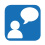 Imagem: Ícone: Atividade oral, composto pela ilustração da silhueta de uma pessoa com um balão de fala dentro de um quadrado azul. Fim da imagem.
