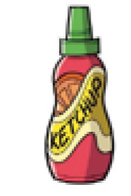 Imagem: Ilustração. Um frasco de ketchup. Fim da imagem.
