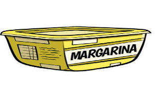 Imagem: Ilustração: um pote de margarina. Fim da imagem.
