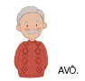 Imagem: ilustração de um homem idoso de cabelo curto e bigode grisalhos, vestindo camiseta vermelha. Fim da imagem.