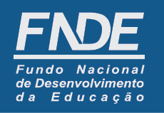 Imagem: Logotipo héfi-hêni-dê-eh. Na parte superior, a sigla héfi-hêni-dê-eh. Em seguida, um traço e o nome: Fundo Nacional de Desenvolvimento da Educação. Fim da imagem.