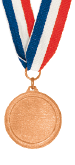 Imagem: Ilustração. Medalha de bronze.  Fim da imagem.
