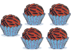 Ilustração. Cinco brigadeiros. 