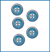 Imagem: Ilustração. Cinco botões azuis.  Fim da imagem.