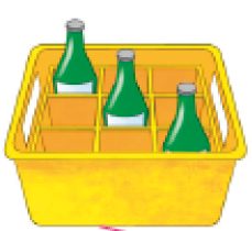Imagem: Ilustração 2. Caixa amarela com três garrafas dentro. Fim da imagem.