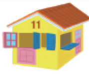 Imagem: Uma casa amarela com o número 11. Fim da imagem.