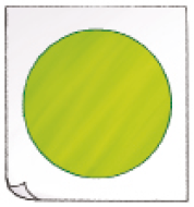 Imagem: Ilustração. Um círculo verde sobre um papel branco.  Fim da imagem.