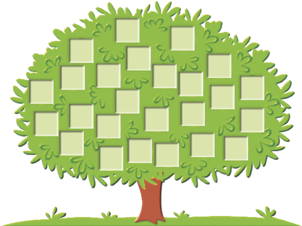 Imagem: Ilustração. Uma árvore grande e entre as folhas há vinte e cinco quadrados em branco. Fim da imagem.
