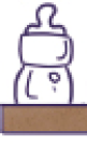 Imagem: Ilustração em preto e branco. Uma mamadeira pequena, uma garrafa com a informação: UVA 1 litro, uma xícara, uma garrafa grande e um jarro grande. Fim da imagem.