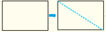 Imagem: Ilustração. Retângulo na horizontal. Em seguida, seta apontando para o retângulo com uma linha pontilhada na diagonal esquerda.  Fim da imagem.